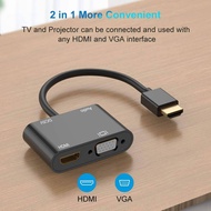 【HAD】HDMI splitter, HDMI To VGA Adapter Dual HDMI VGA Splitter Dual Display At Same Time with audio 