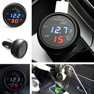 Multifunctional 3-in-1 car phone charger with temperature indicator - good new model battery volt in