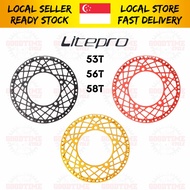 Litepro CNC 53/56/58T Ultralight Spider Chainring 130BCD Gear Teeth Link Chainwheel Folding Bike Foldie Bicycle