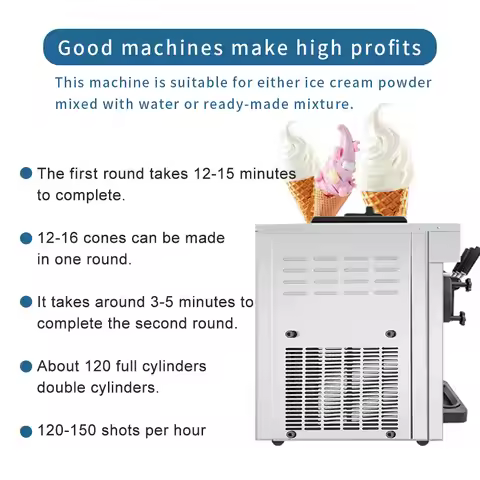 Commercial Soft Serve Gelato Ice Cream Maker Machine High Efficiency Portable Mini Ice Cream Machine