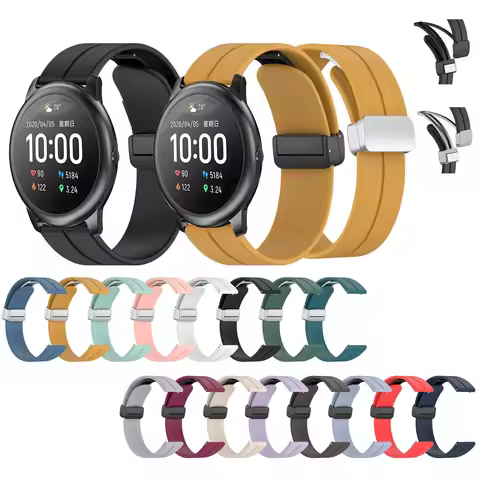 22mm Sport Silicone Strap for Haylou Solar LS05 Magnetic Buckle Watch Band For Xiaomi Haylou RT LS05