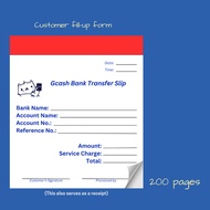 200pages Gcash Bank Transfer Transaction Slip | customer fill-up form/receipt
