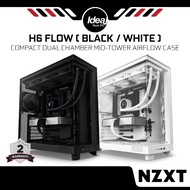 NZXT H6 FLOW | BLACK / WHITE | COMPACT DUAL CHAMBER MID TOWER AIRFLOW CASE