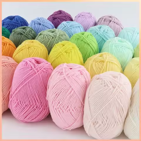 50g/Set 4ply Soft Milk Cotton Knitting Yarn Needlework Dyed Lanas For Crochet Craft Sweater Hat Doll