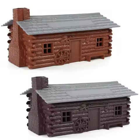 Evemodel O Scale Model Log Cabin Kit for Model Trains Layout JZO02 (Not assembled)