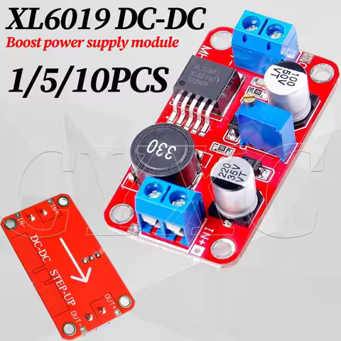1-10PCS XL6019 5A DC-DC Step Up Power Module Boost Volt Converter 3.3V-35V To 5V 6V 9V 12V 24V XL601