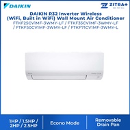 DAIKIN 1HP/1.5HP/2HP/2.5HP R32 Inverter Wireless (WiFi, Built in WiFi) Wall Mount Air Conditioner | 