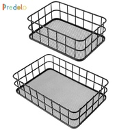 [Predolo] Rectangular Wire Storage Basket, Large Stackable Storage Basket for Closets, Cabinets, Lau