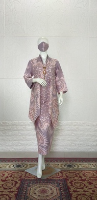 SETELAN BATIK WANITA / ROK INSTANT + BLOUSE ABAYA V - BATIK DOBY / SEMI SUTRA - KEBAYA MODERN