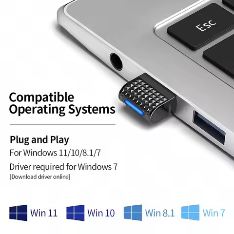 USB Bluetooth 5.4 Adapter Wireless Bluetooth 5.3 Dongle Adapter for PC Laptop Wireless Speaker Audio