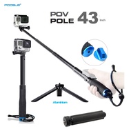 Camera Tripod 43" Extended Alloy Monopod Go Pro Selfie Stick For GoPro HERO 11 9 5 SJCAM Yi 4k EKEN insta360 Osmo Action