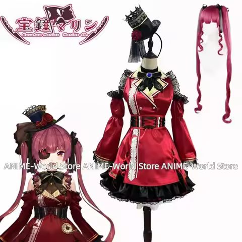 VTuber Hololive Houshou Marine Captain Dress Uniform Cosplay Costume Halloween Party Dress