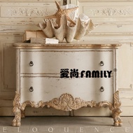 Export French Solid Wood Furniture American Solid Wood Antique Carved Bedside Table Solid Wood Bedsi