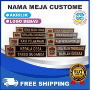 Nama Meja dudukan kayu/Papan Nama meja Akrilik/Nama meja custom