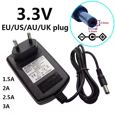 220 110 Volt to 3.3V 3A Universal Power Adapter 5.5mm AC/DC Adapters 1.5A 2A 2.5A DC Power Supply 3.