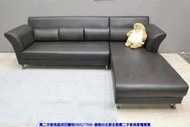 【台北二手家具】百豐悅 新北二手傢俱-二手 咖啡色 透氣皮 265公分 L型沙發 辦公沙發 三峽二手家具 內湖二手家具