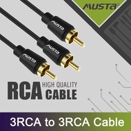 MUSTA 3RCA To 3RCA Male to Male Audio Cable1.5m/3m Converter Adapter Gold Plated Stereo RCA Home  DVD TV Amplifier Speaker Karaoke Set CD Soundbox HDTV Gaming Console HiFi System