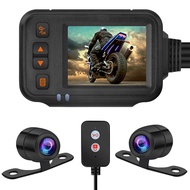 Motorcycle Camera Dash Cam 2Inch IPS Screen 1080P+720P Dual AHD Bike Dashcam G-Sensor Parking Mode D