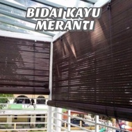 Wooden Blinds Outdoor tahan panas hujan Bidai Kayu / Meranti Wood Outdoor Blind