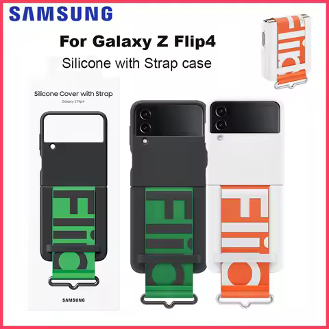 Original Samsung Galaxy Z Flip4 Silicone with Strap case for Galaxy Z Flip 4 Silicone with Strap Pro