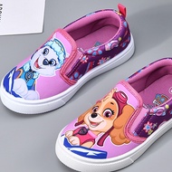 SOYO Paw Patrol Cartoon Dog Children's Indoor Casual Sneakers a Pedal Four Seasons Shoes Girls Canvas Shoes Lightweight Non-slip New White Shoes Single Shoes
