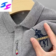 Hy Business Trade Summer Men's Short-Sleeved T-shirt Embroidery Casual Polo Collar Polo Shirt Young and Middle-Aged plus Size Men's Clothing Polo T Shirt Men