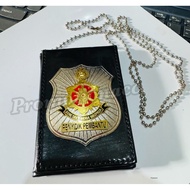 ID Card Holder / ID Card Wallet Badge Necklace PREMIUM Leather ID Card Holder