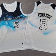25-26 Timberwolves City Edition White Basketball Jersey Breathable Embroid Fan Edition No.5 Edwards 