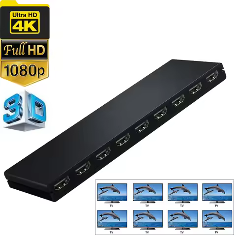 HDMI Splitter 1X8 4K 30Hz 8-Port HDMI Splitter distributor 1 in 8 out Splitter HDMI for PS5 PS4 XBox