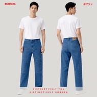 Bobson Japanese Men's Basic Denim Pants Cargo Jeans Mid Waist 195945 (Medium Shade) jeans men