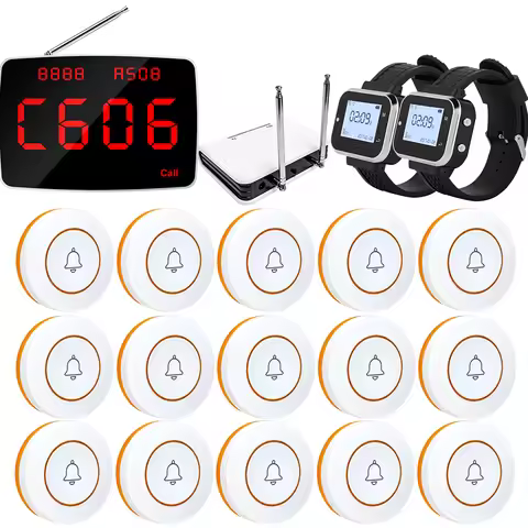 15 Customer Call Buttons 1 Display Monitor Receiver 2 Waiter Watch Pager 1 Amplifier, Wireless Resta