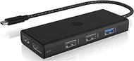 ICY BOX USB-C Docking Station (9-in-1) for 3 Monitors (2x HDMI & 1x DP), 4K 60Hz, 3-Way USB 3.0 HUB,