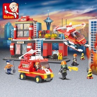 371PCS Sluban Building Blocks Educational Kids Construction Toy Fire Department