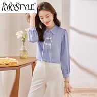 RYRYSTYLE Button up shirt spring and summer new style simple temperament versatile texture fashionab