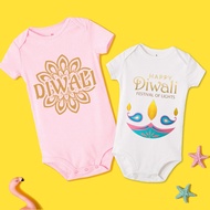 My First Deepavali Baby Clothes Baby Boys Girls Romper Happy Diwali Party Playsuit Outfit Infant Jumpsuit 排灯节 Newborn Gift 屠妖节连身衣