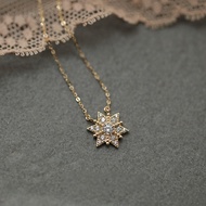S925 Sterling Silver Necklace Shiny Hexagonal Star Sexy Temperament Goddess K-plated Gold Chain