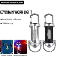 Outdoor LED Work Light Rechargeable Flashlight Pendant Multifunctional Keychain Light Emergency Work