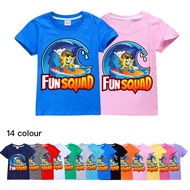 Summer Kids Fun Squad Game Tee Boys Cotton Shirts Short Sleeve Shirts Kids Casual Clothes Cartoon Pr
