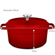 DESSINI ITALY iNM-20 Die Cast Aluminium Non Stick Casserole Pot Bowl Deep Fry Pan Tool Cookware PERI
