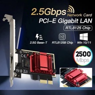 2.5G Gigabit PCI-E To RJ45 Network Card Ethernet PCIE 1000/2500Mbps 1 Port RJ45 LAN Card Controller 