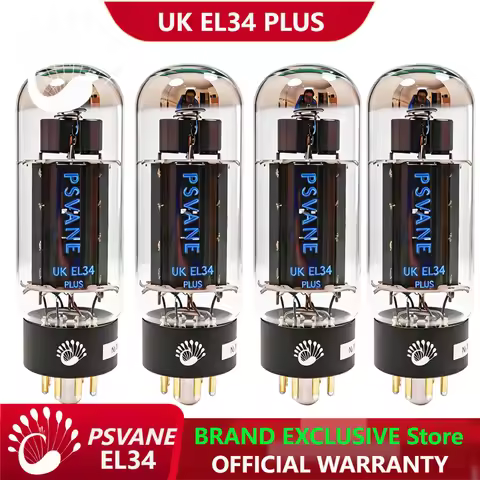 PSVANE UK EL34 PLUS Vacuum Tube Replace Horizon EL34-AT EL34B 6CA7 for Hifi Tube Amp Upgrade Bluetoo