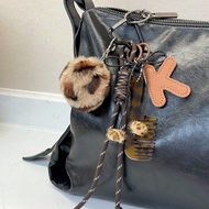 1PC Leopard Print Bear Bag Charm, Bread Charm, Ice Cream Charm, Chocolate Charm, Fall And Winter Cla