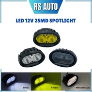 Led 12v 2smd Cup Focus Spotlight Yellow white Fog Light Bumper Lampu Spotlight Bulat Motor Kereta