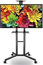 TV stands Pedestal Bracket Mobile TV Trolley Stand With Lockable Wheels, Adjustable Universal 32-70 Inch With Double Shelf beautiful scenery