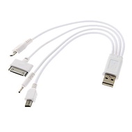 Multi Charge Cable with 1 USB Connector - Micro USB connector, Mini USB connector, 30-pin connector,