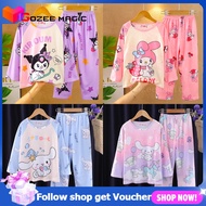 Kuromi Cartoon Pyjamas My Melody Cinnamoroll Kids Girl Boy Long Sleeve Pants Sleepwear Children Home