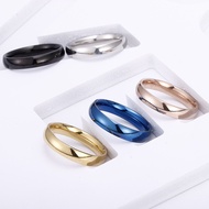 5 Color Smooth 4mm Stainless Steel Ring Japanese and Korean Popular Men's and Women's Party Jewelry 