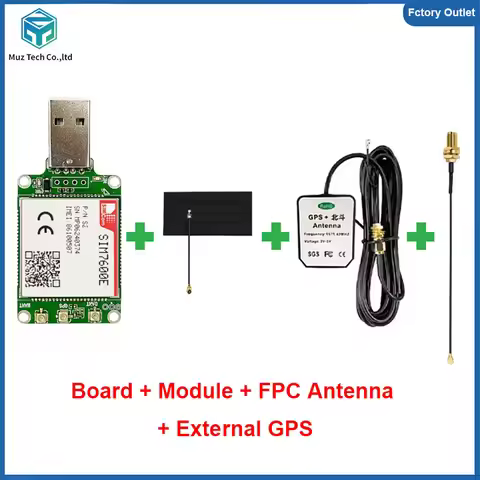 SIMcom SIM7600E USB Dongle 4G LTE CAT1 Module wireless IOT support GNSS breakout kit 1pcs With FPC+G