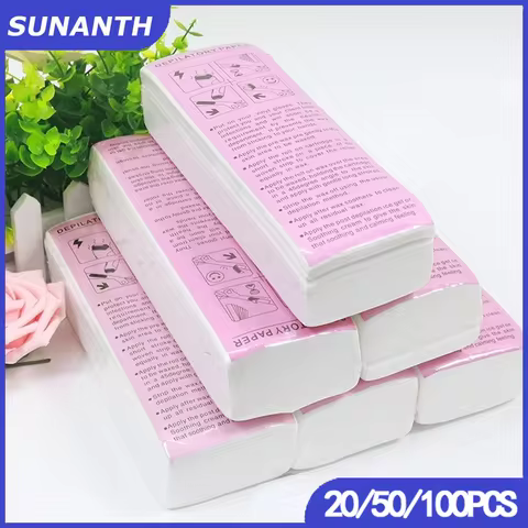 20/50/100Pcs Professional Hair Removal Waxing Depilatory Beauty Tool Strips Non-woven Fabric Waxing 