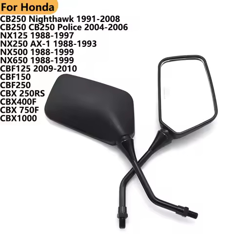 2pcs 10mm Motorcycle Rearview Mirror Side Mirror For Honda CBF125 CBF150 CBF250 CBX 250RS CBX400F CB